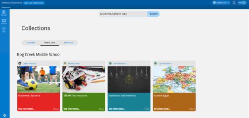 Collections homepage.