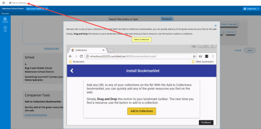 Add to Collections bookmarklet.