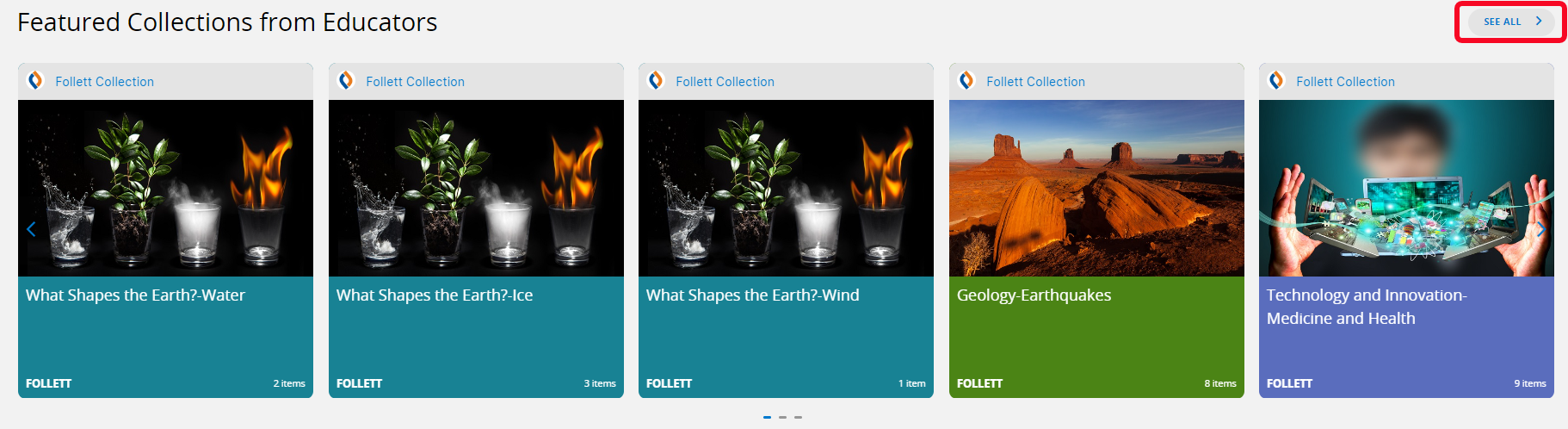 Featured Collections from Educators ribbon on the Featured tab.