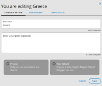 Edit a collection pop-up.